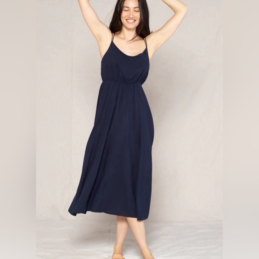 Outerknown La Luna Cami Dress - silk & organic cotton - sz small